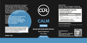 CUR Calm – 1500mg Broad-Spectrum Oil